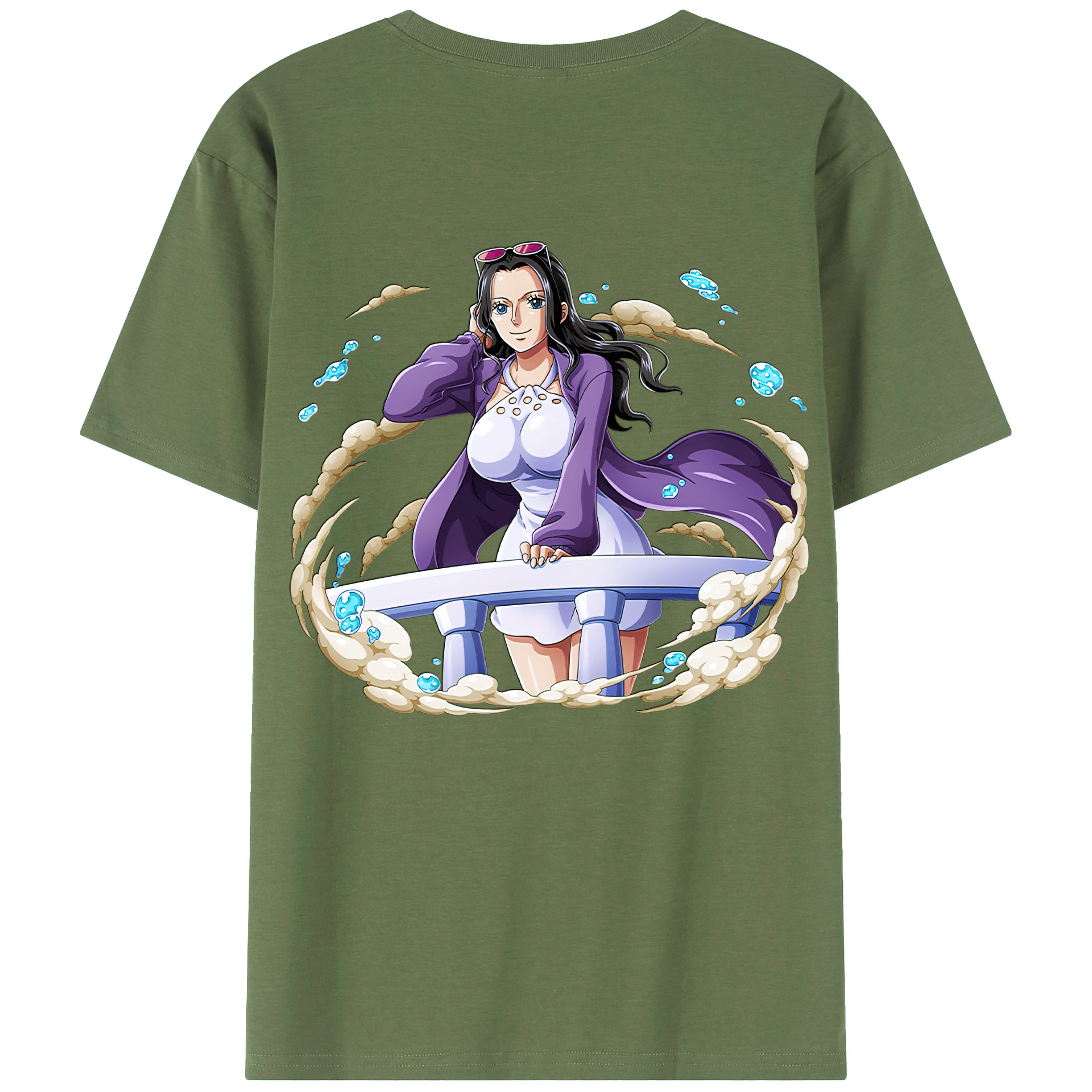 ワンピース ニコ・ロビン ONE PIECE Nico Robin 綿100％ メンズ半袖Tシャツ（バックプリント） 通気性